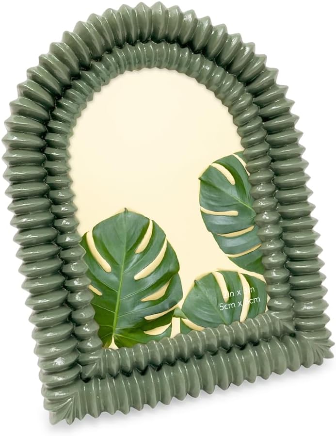 Isaac Jacobs 2x3 Glossy Rosemary Green Double Bead Arch Photo Frame