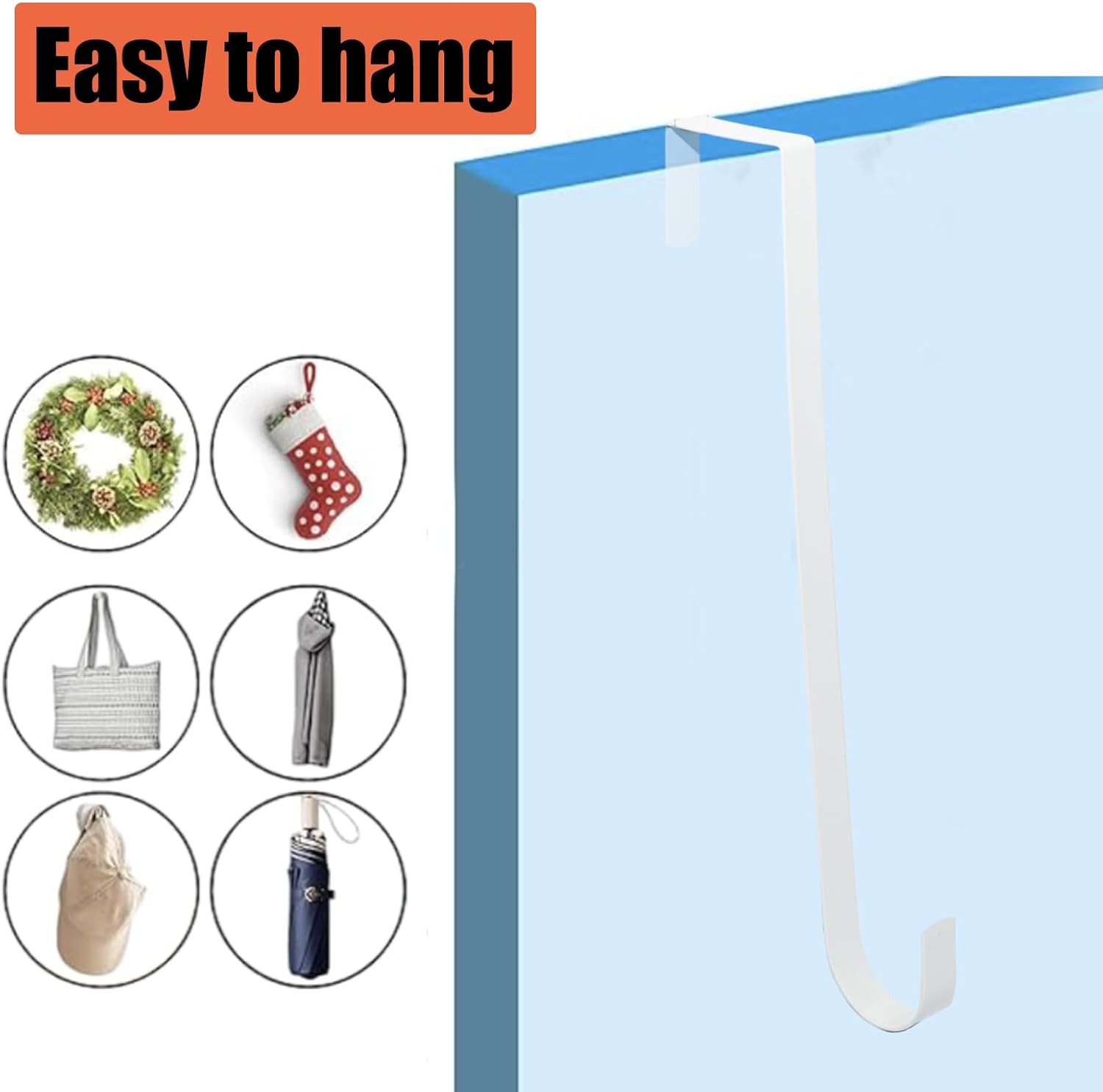 2 Pack Wreath Hanger Hooks Metal Door Mounted Wreath Holders