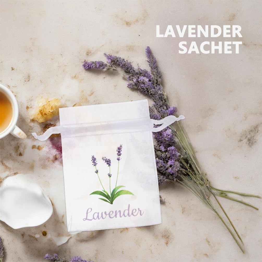 HOLIDYOYO 50pcs Lavender Sachet Bags for Home Aromatherapy Storage and Gifts