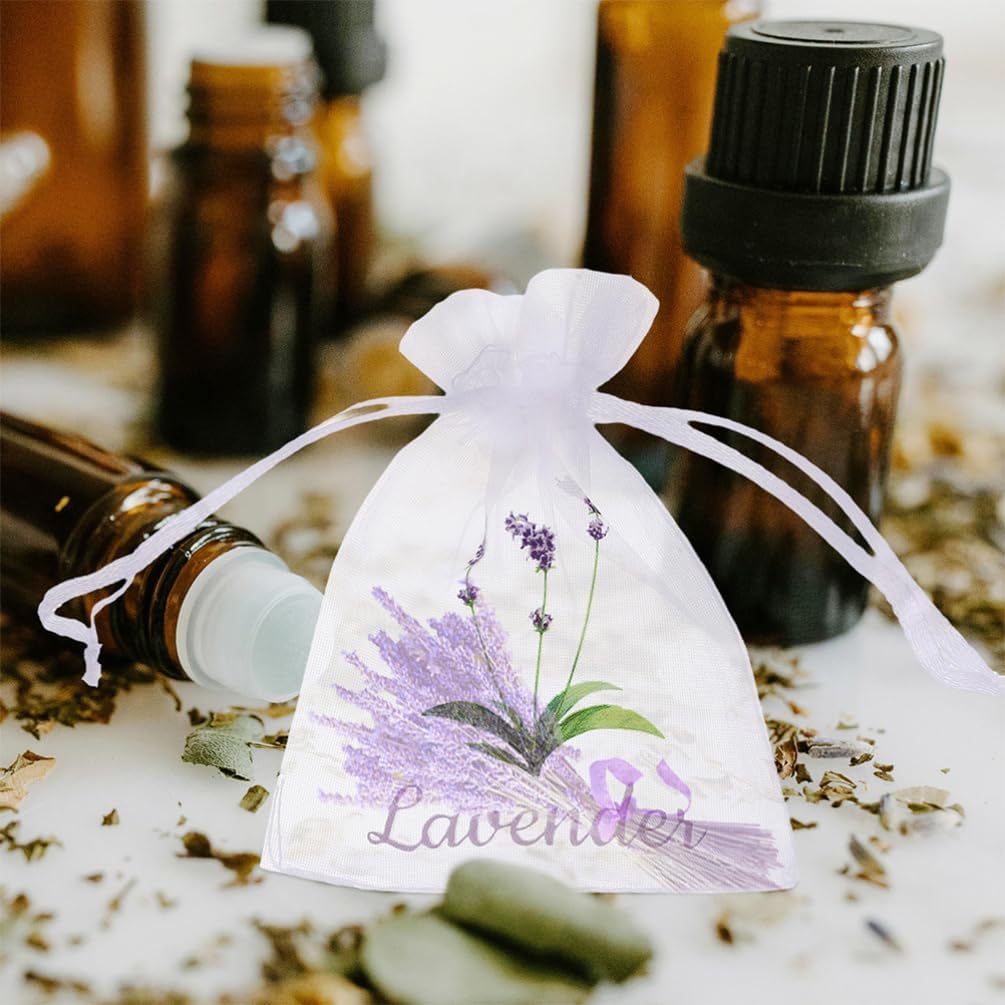 HOLIDYOYO 50pcs Lavender Sachet Bags for Home Aromatherapy Storage and Gifts