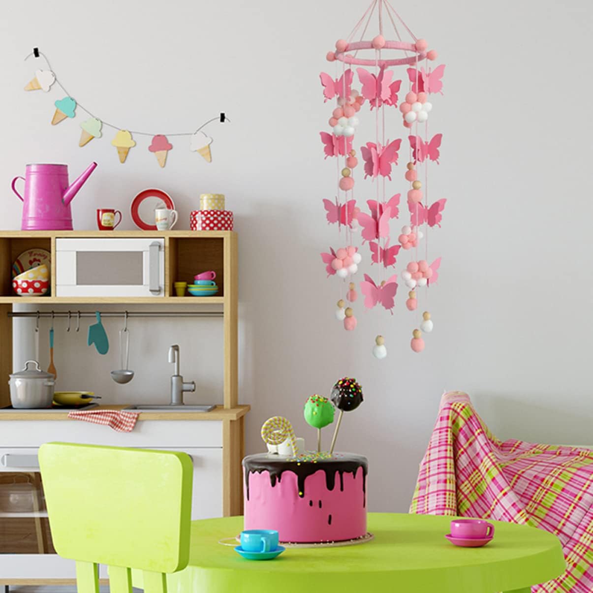 1pc Home Kids Plush Wall Hanging Butterfly Decoration