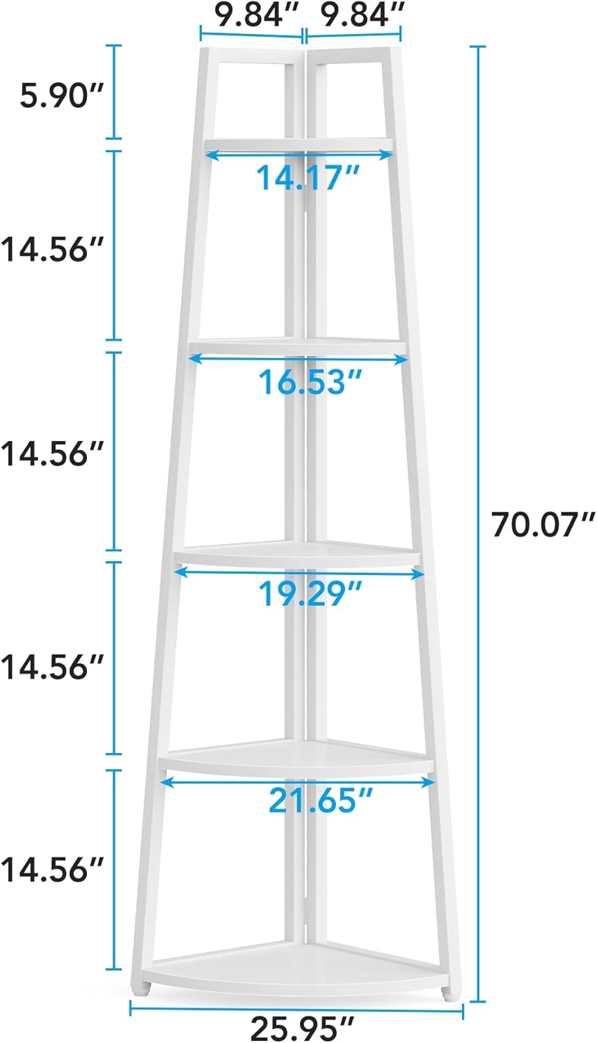 Tribesigns 70 Inch Tall Corner Bookshelf