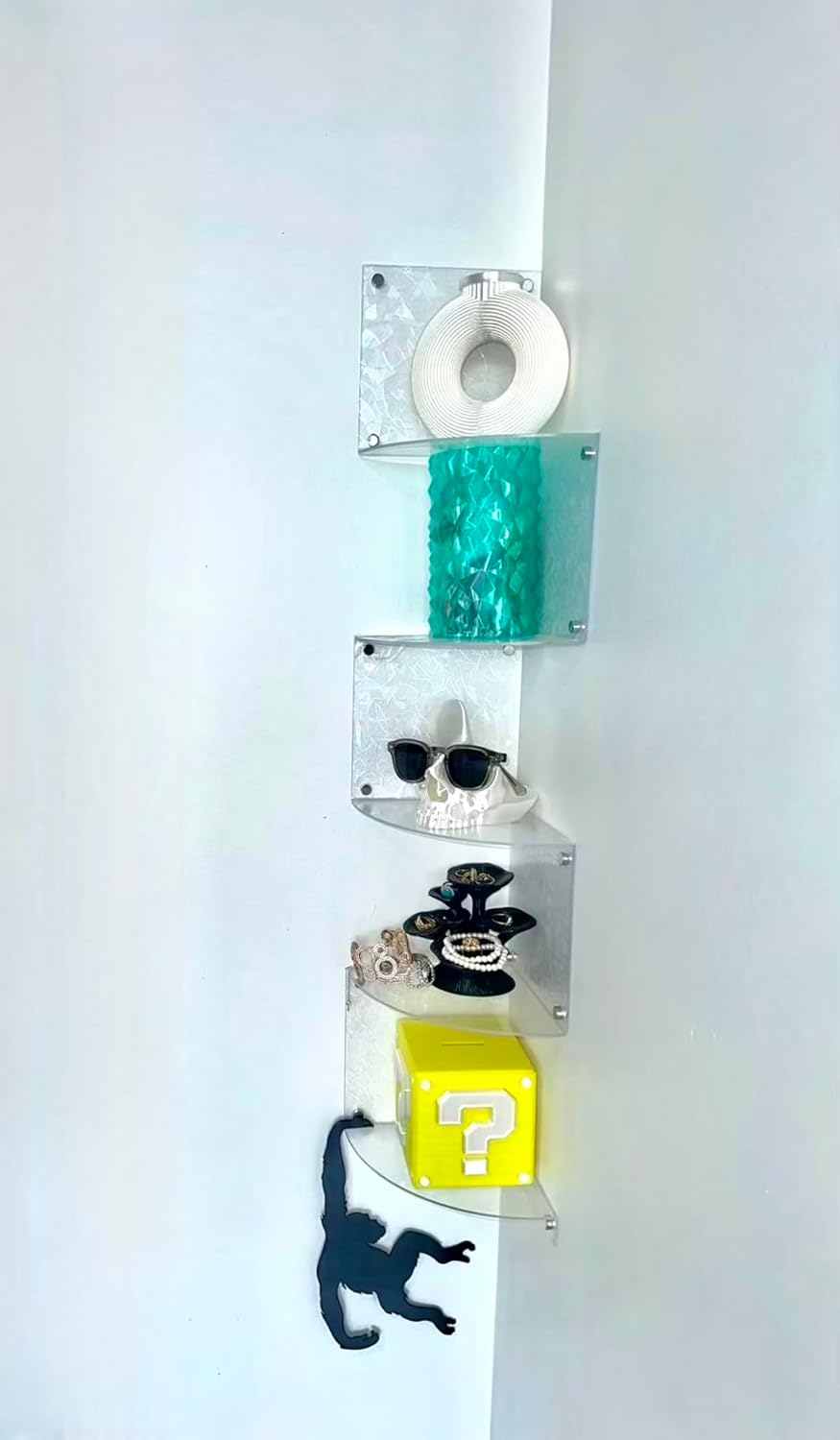5 Tier Floating Acrylic Corner Shelf Organizer