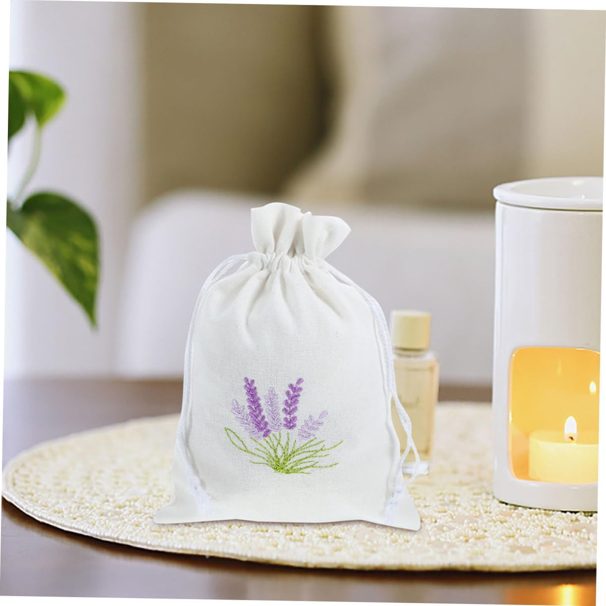 Zerodeko 5pcs Lavender Scent Sachets with Drawstring Closure