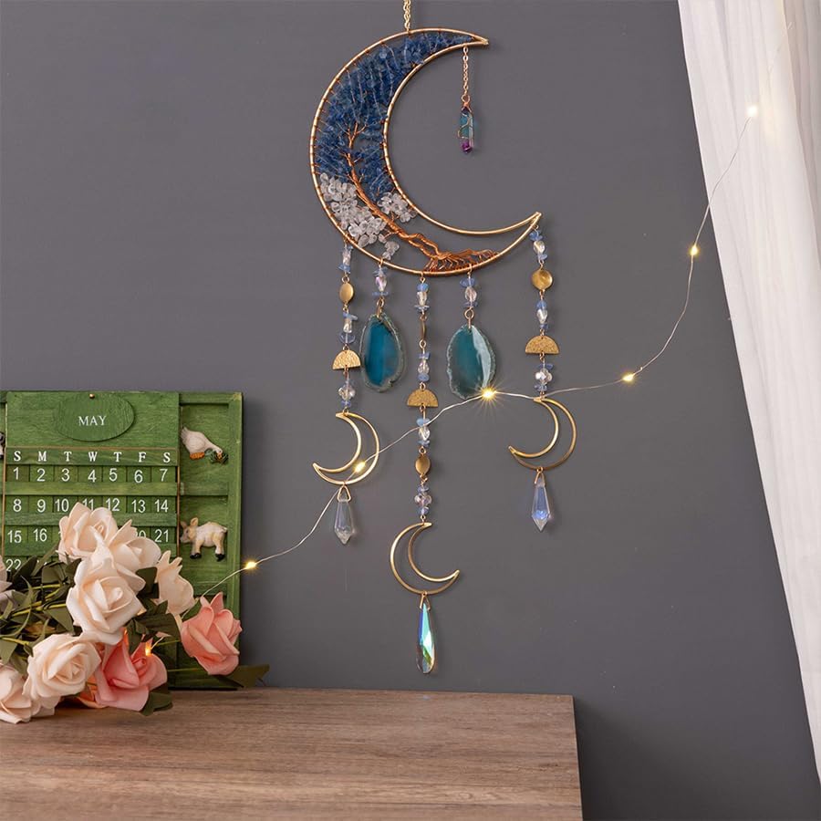 Dream Catchers Decorative Hanging Ornaments with Crystal and Agate