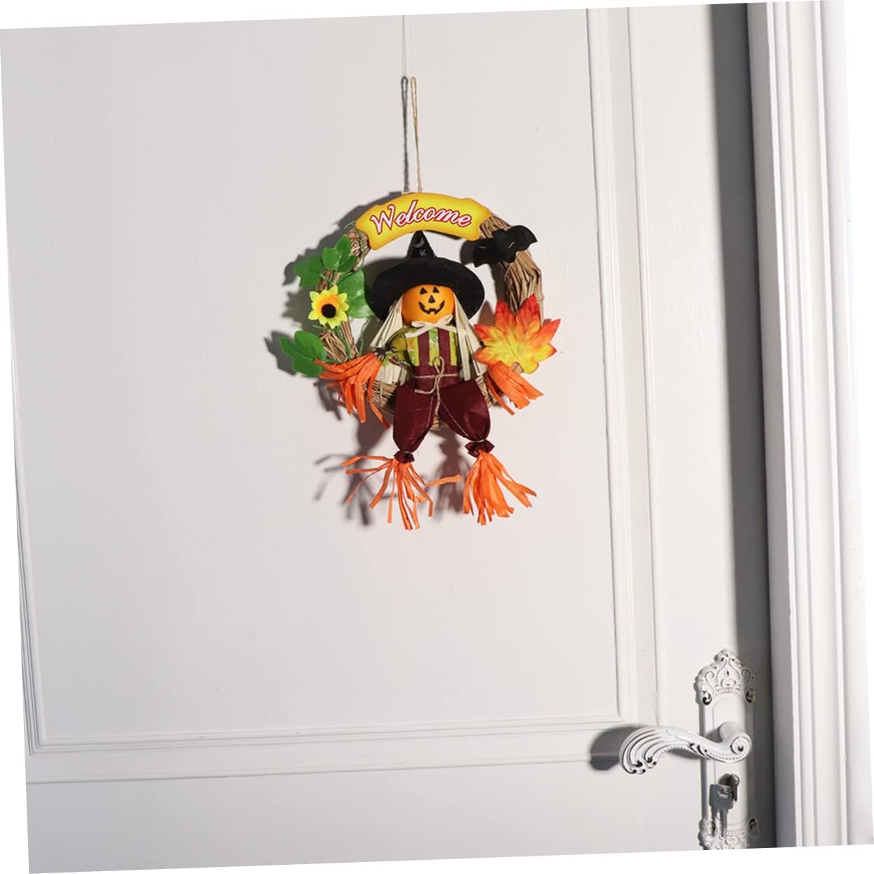 PRETYZOOM Halloween Garland Straw Plastic Door Hanger Decor