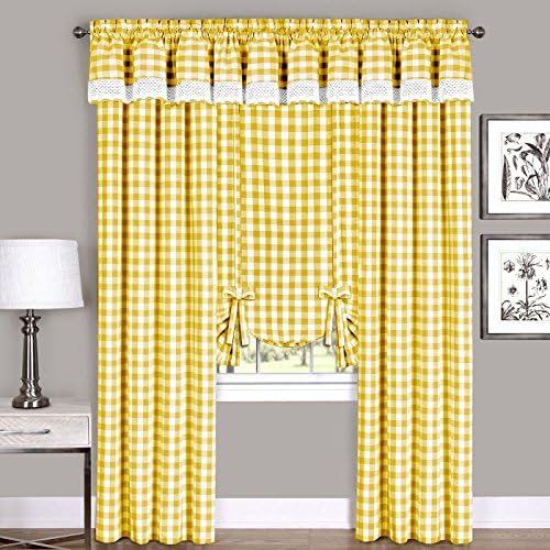 Farmhouse Curtains Buffalo Plaid Gingham Checkered Pair