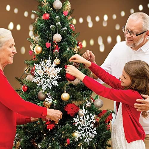 Jumbo White Snowflake Ornaments Set of 5