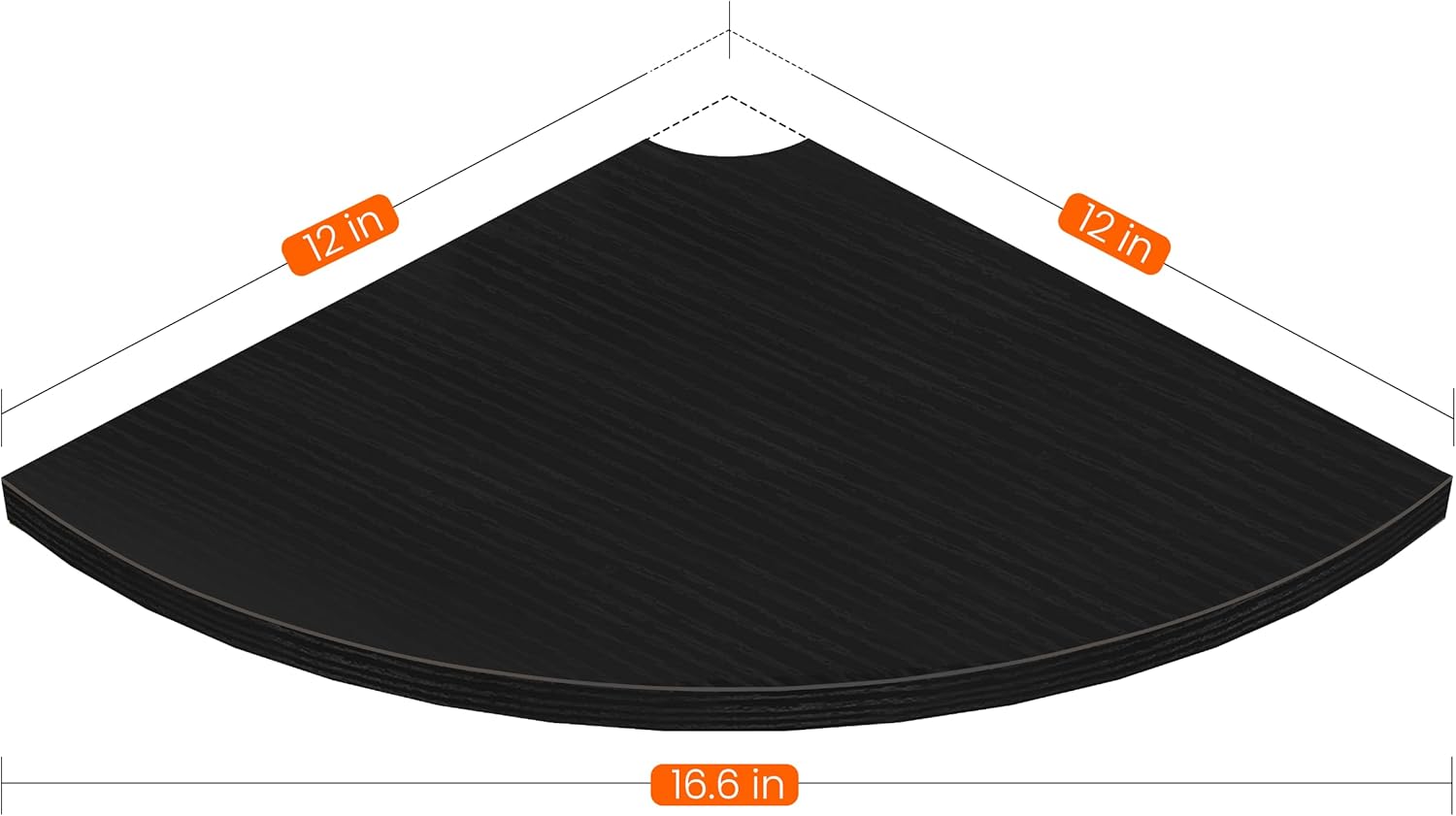 Homode Corner Floating Shelves 2 Tier Black