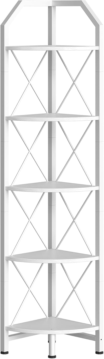 5-Tier Corner Shelf with Industrial Style TCJ10WB
