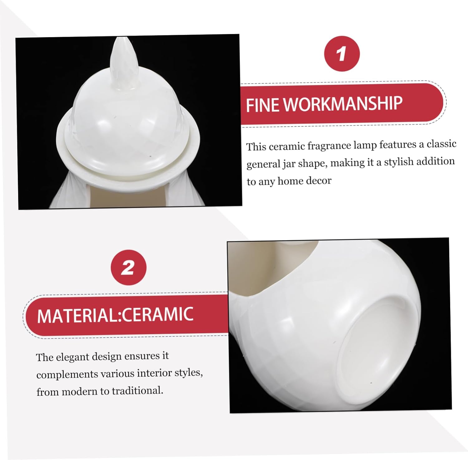 HYTROVE Ceramic Tealight Oil Burner Lamp