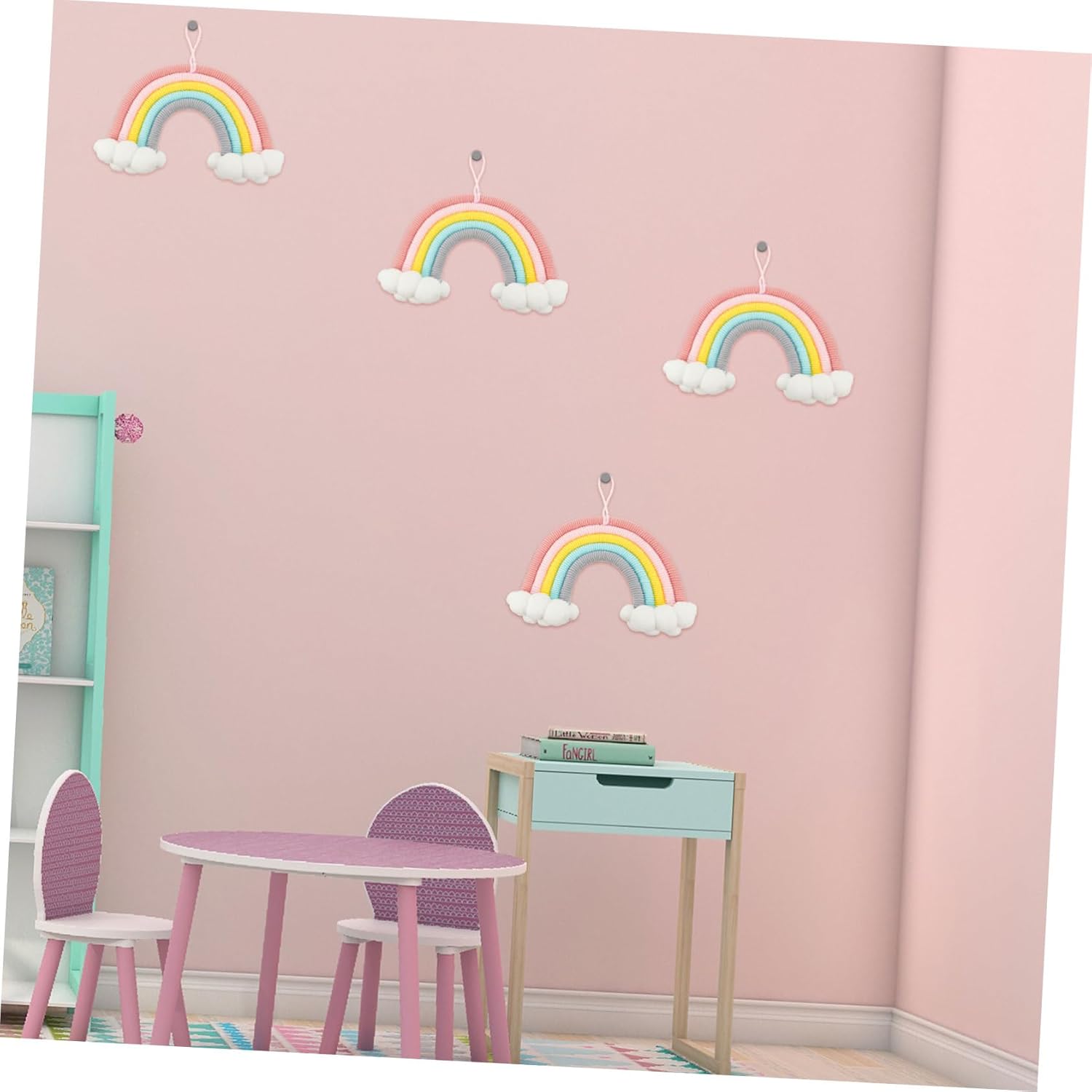 HANABASS Rainbow Woven Wall Pendant for Bedrooms and Playrooms