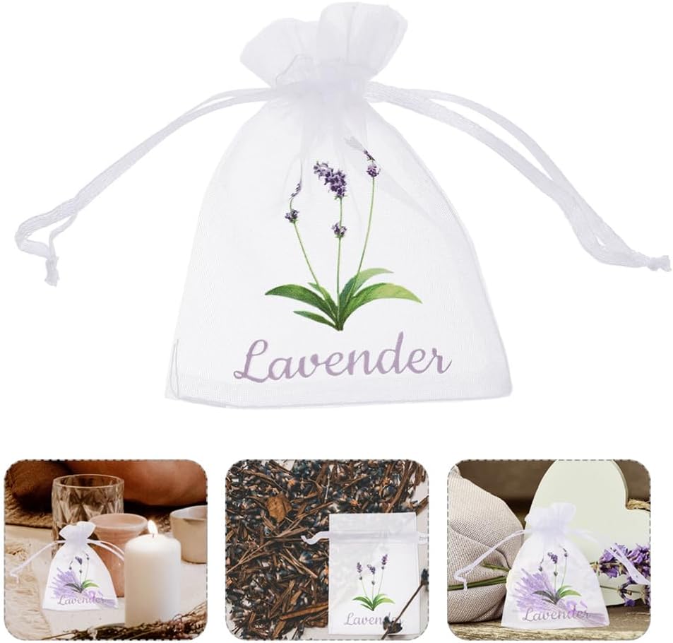 HOLIDYOYO 50pcs Lavender Sachet Bags for Home Aromatherapy Storage and Gifts