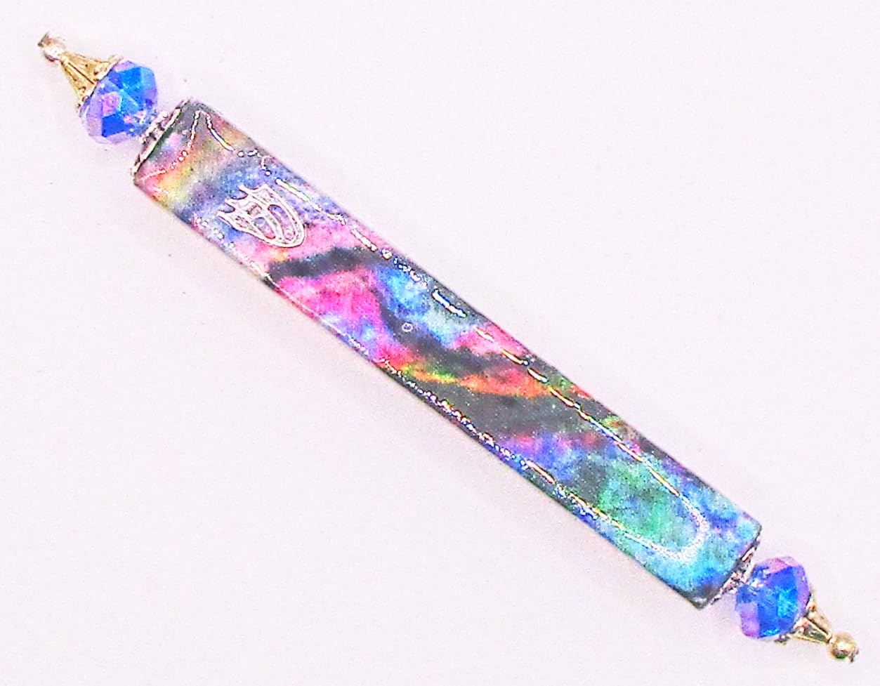 Rainbow Abalone Shell Mezuzah Decor