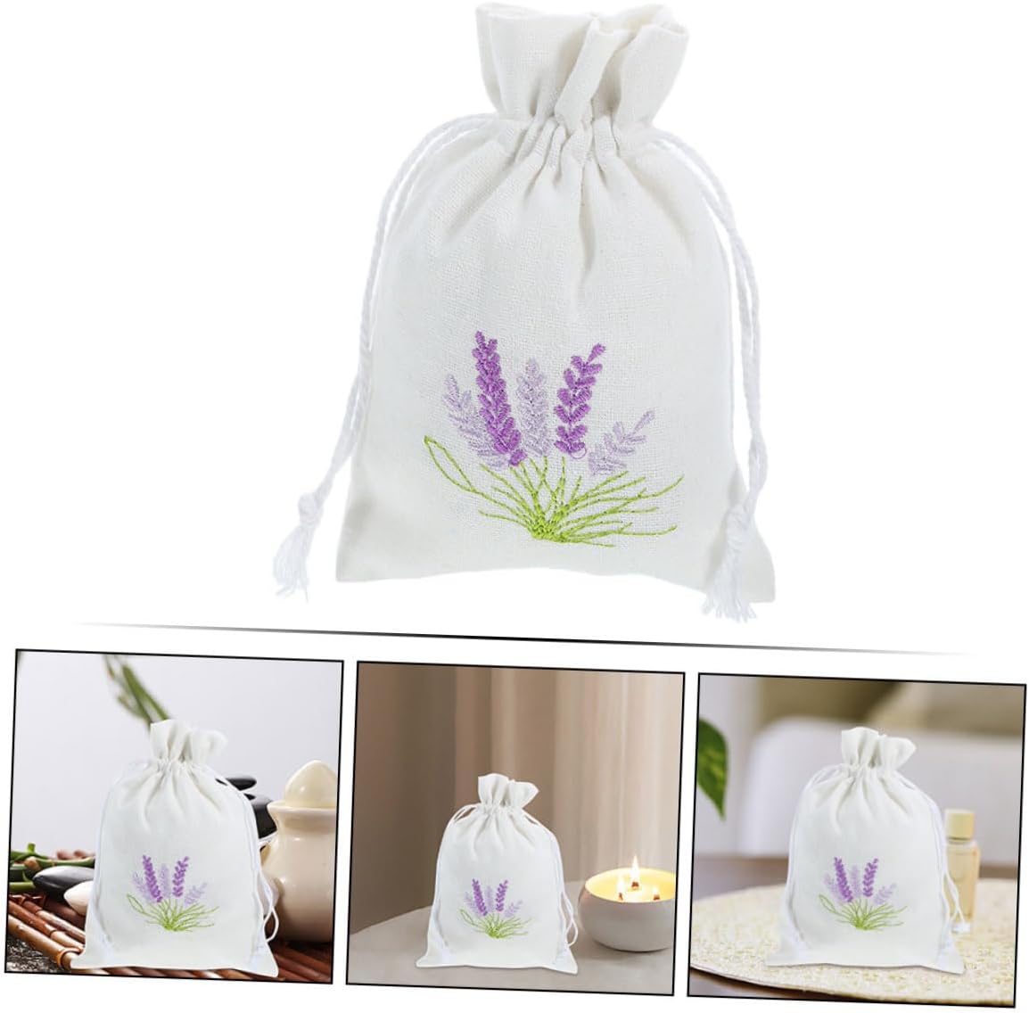 Zerodeko 5pcs Lavender Scent Sachets with Drawstring Closure