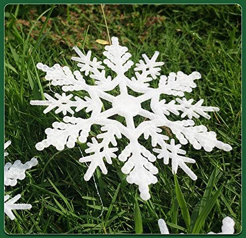 Jumbo White Snowflake Ornaments Set of 5