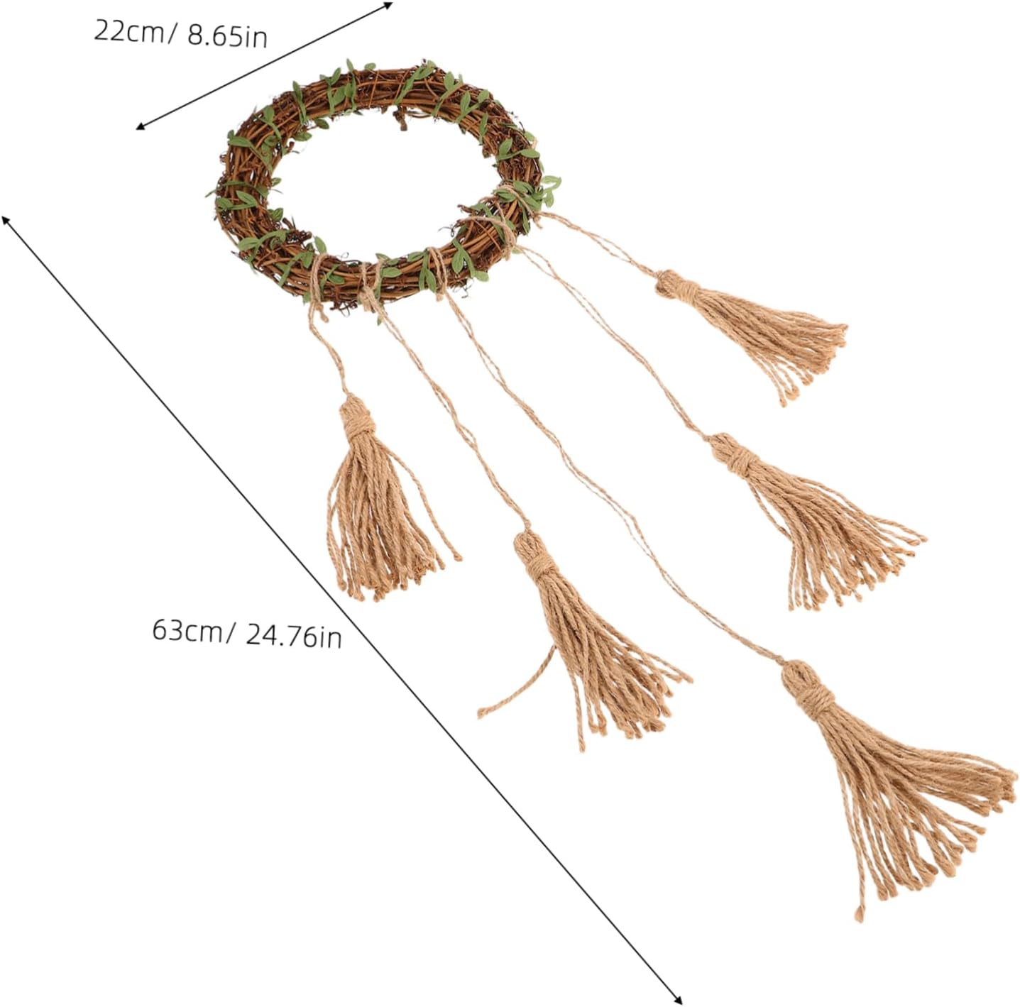 VICASKY Wall-Mounted Rattan Wind Chime Door Wreath