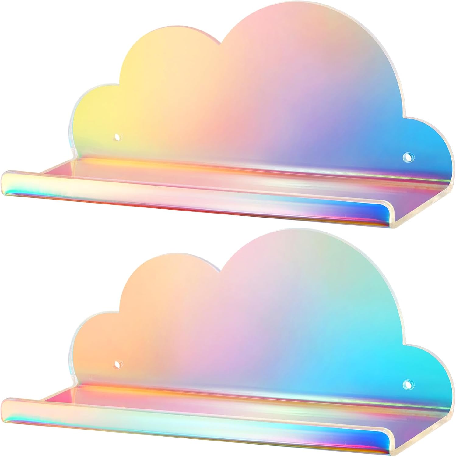 NiHome Iridescent Acrylic Floating Shelves 2 Pack