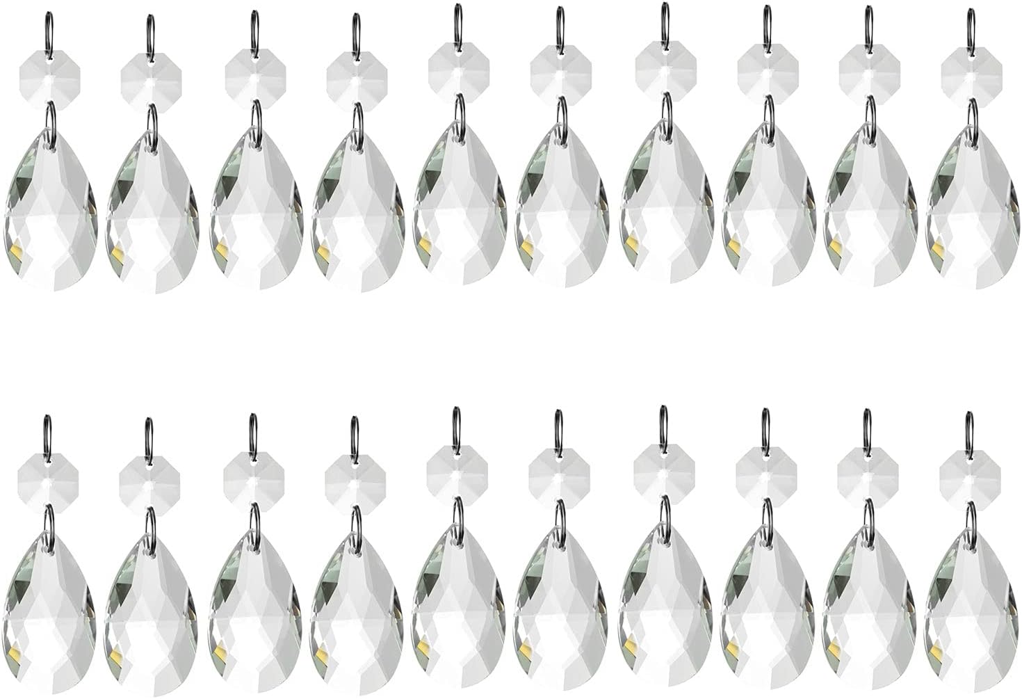 NUPTIO 20PCS Crystal Teardrop Pendant Hanging Decor