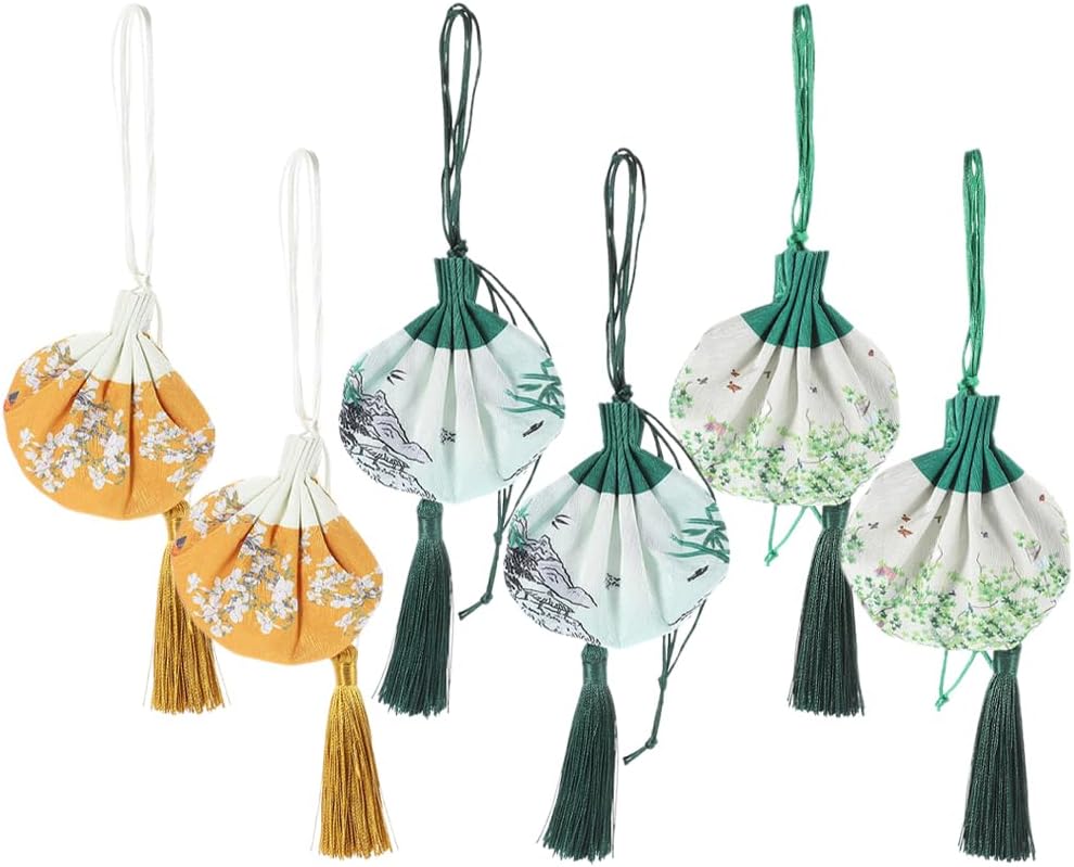 LUOZZY 6Pcs Empty Sachet Bags Decorative Gift Pouch with Tassel