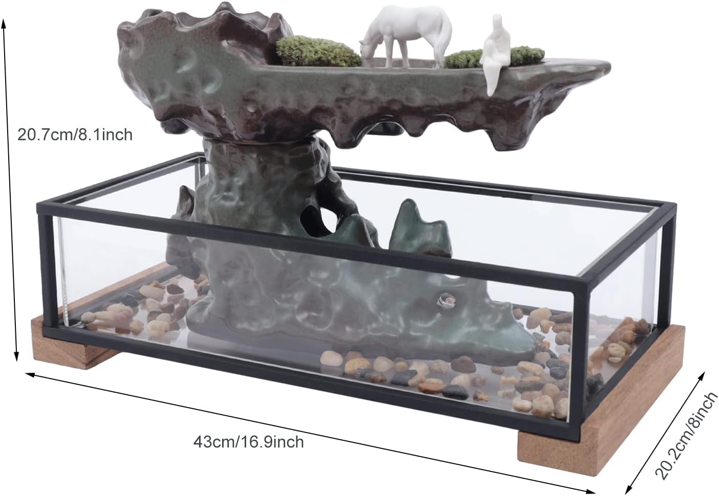 Elegant Tabletop Fountain with LED Lighting and Waterfall