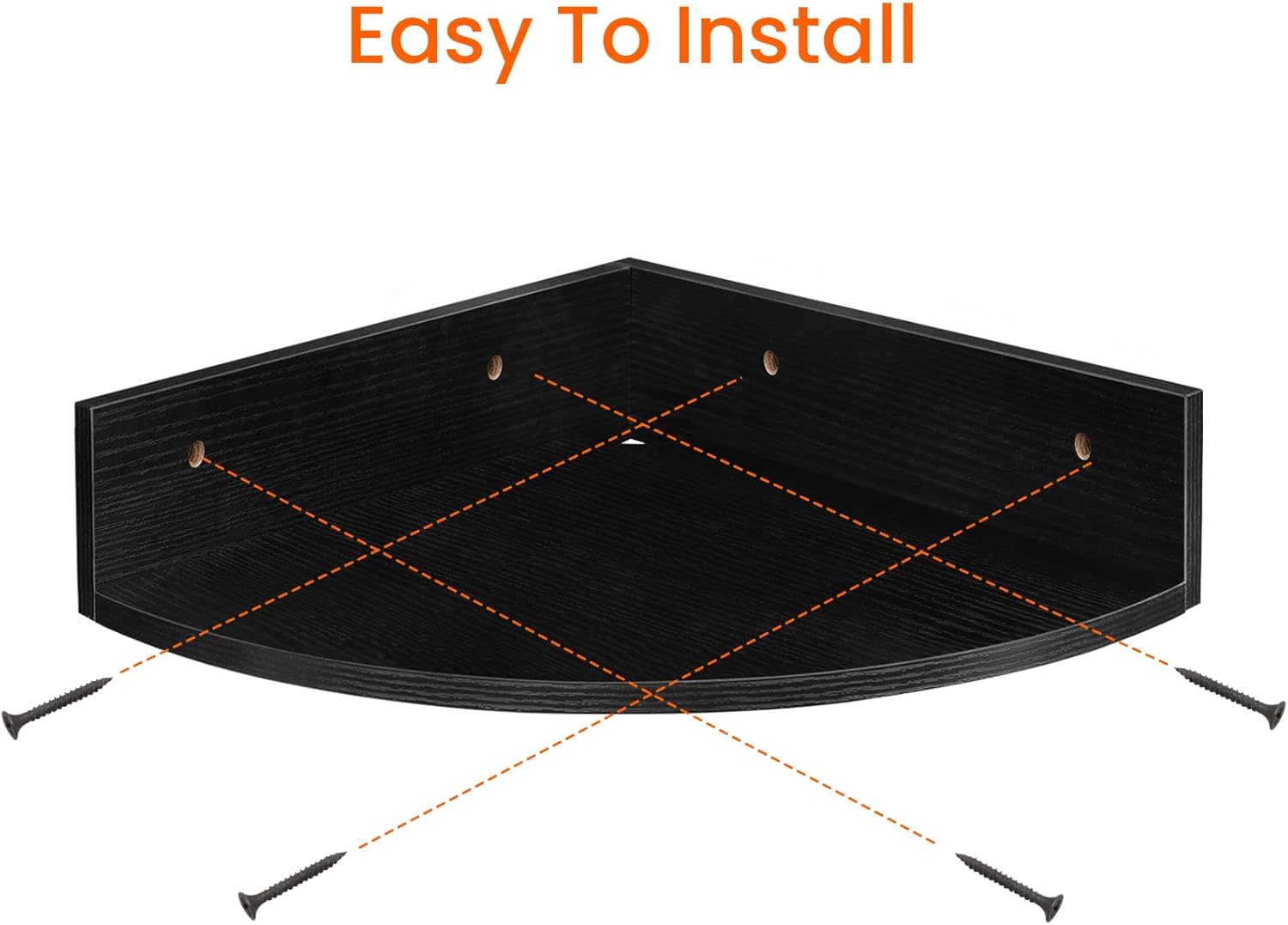Homode 3 Tier Corner Floating Shelves Black