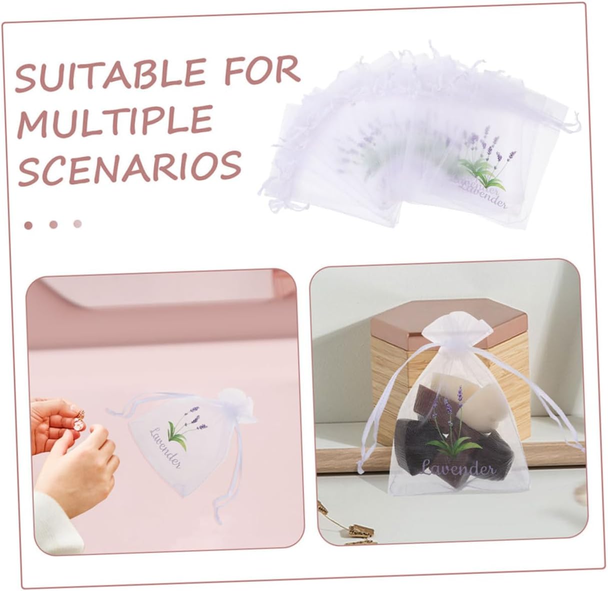 20pcs Empty Mesh Lavender Sachet Bags for Home Organization and Storage