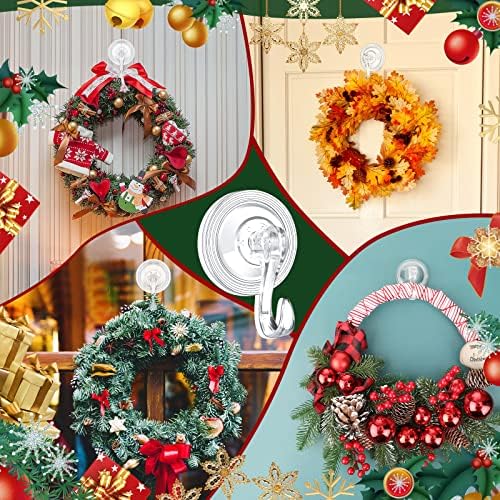 Yookeer Heavy Duty Suction Cup Wreath Hanger Hooks 8 Pcs