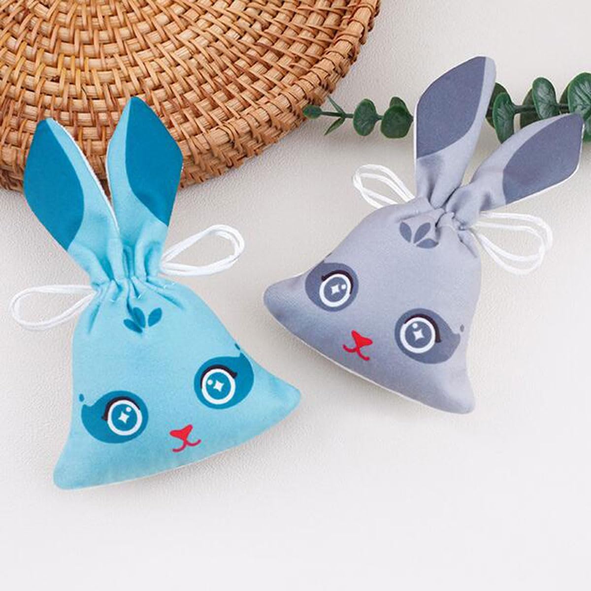 10 Pcs Chinese Rabbit Sachet Bags Velvet Drawstring Gift Pouch Set