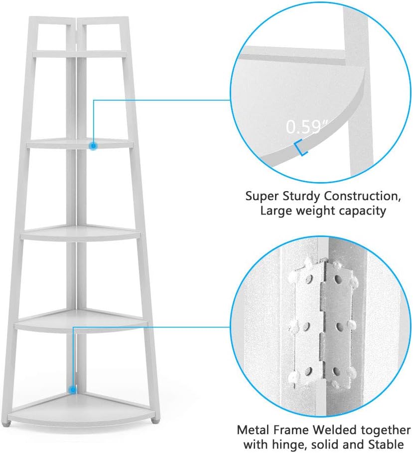 Tribesigns 70 Inch Tall Corner Bookshelf