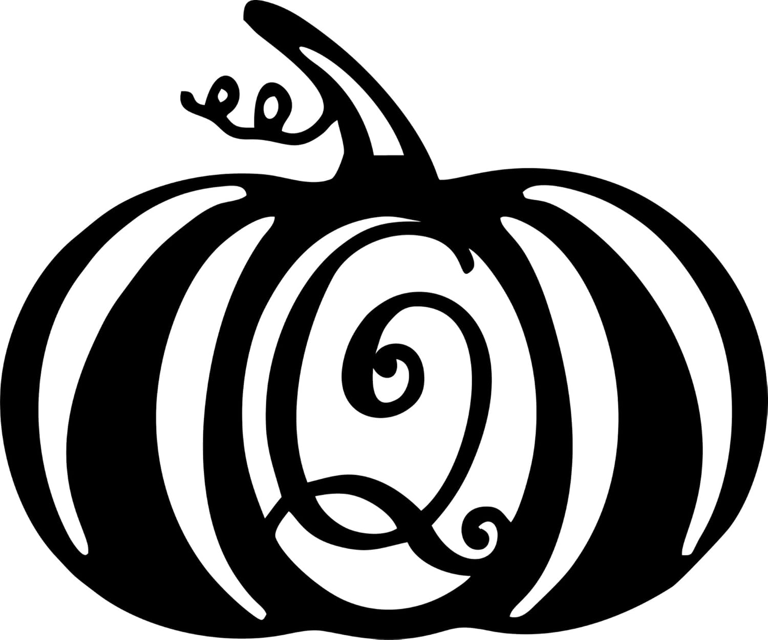 DistinctAndUnique Halloween Pumpkin Monogram Door Hanger