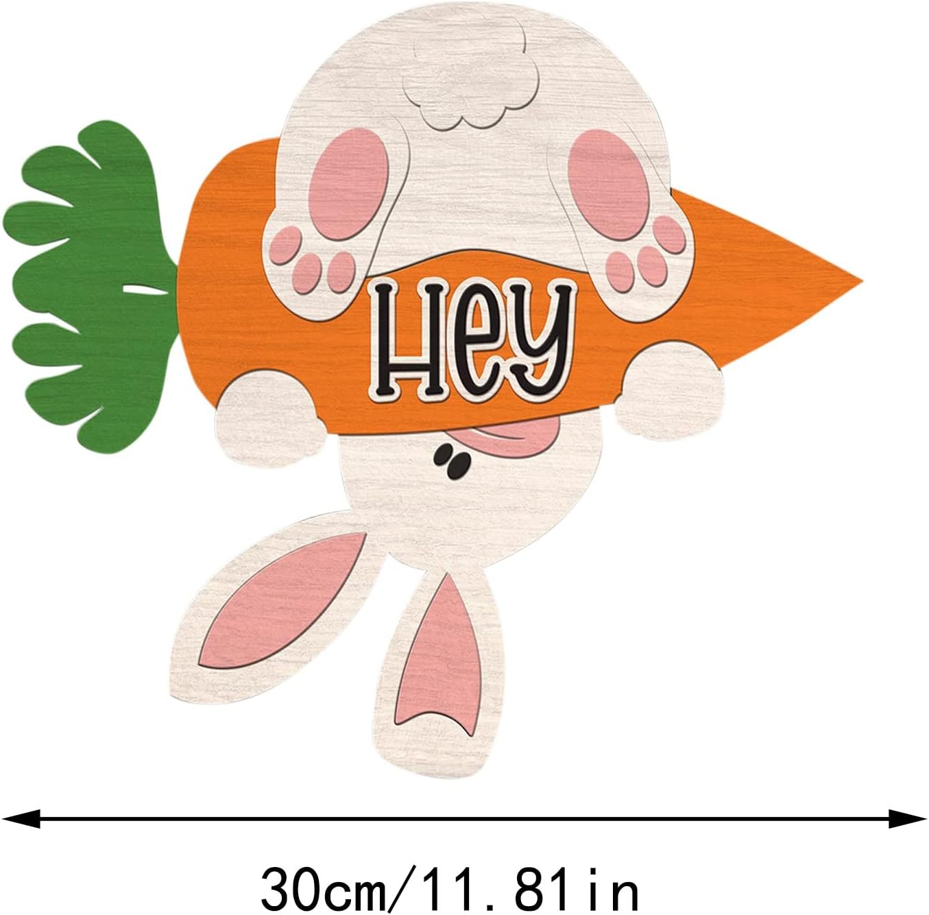 Easter Welcome Board Wooden Rabbit with Carrot Door Hanger