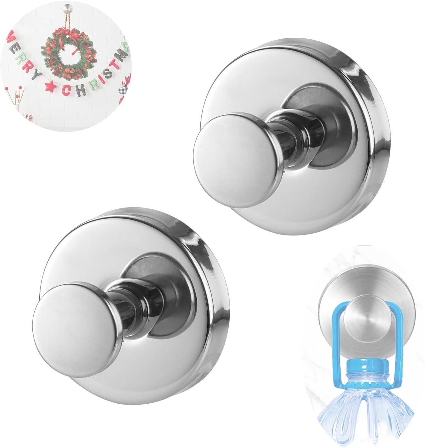 Suction Cup Hooks for Wreaths on Glass 2pcs