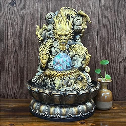 Indoor Tabletop Fountain with Chinese Dragon Decor