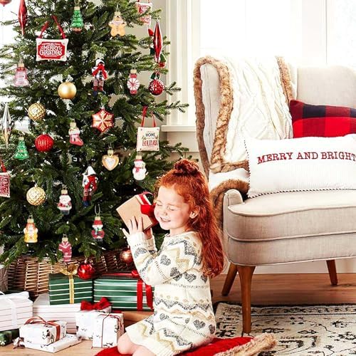 12PCS Glass Christmas Ornaments for Tree and Wreath