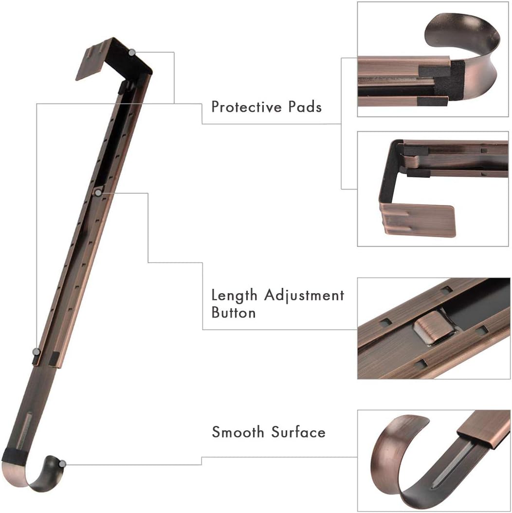 Adjustable Wreath Hanger for Door 20lbs Capacity