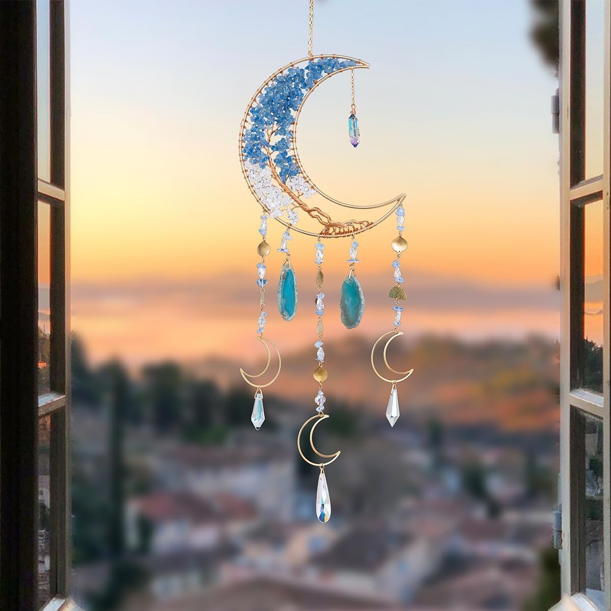 Dream Catchers Decorative Hanging Ornaments with Crystal and Agate