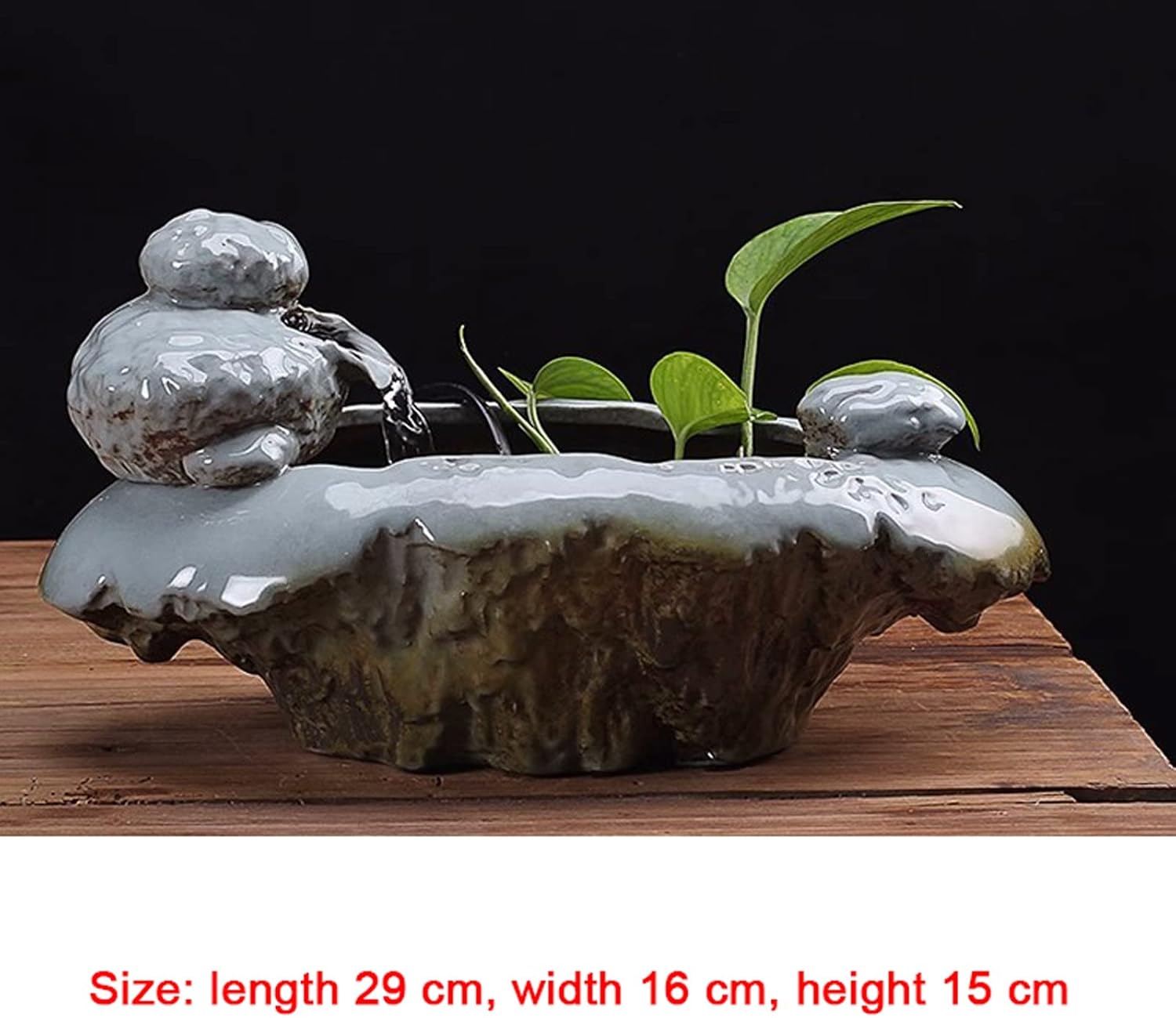HASMI Tabletop Fountain with Ceramic Basin for Indoor Outdoor Use