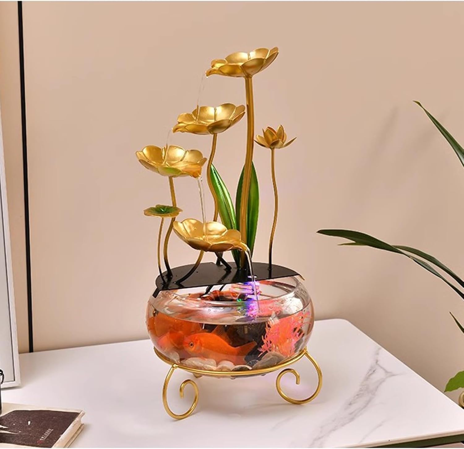WAOCEO Tabletop Fountain Home Decoration Water Flow