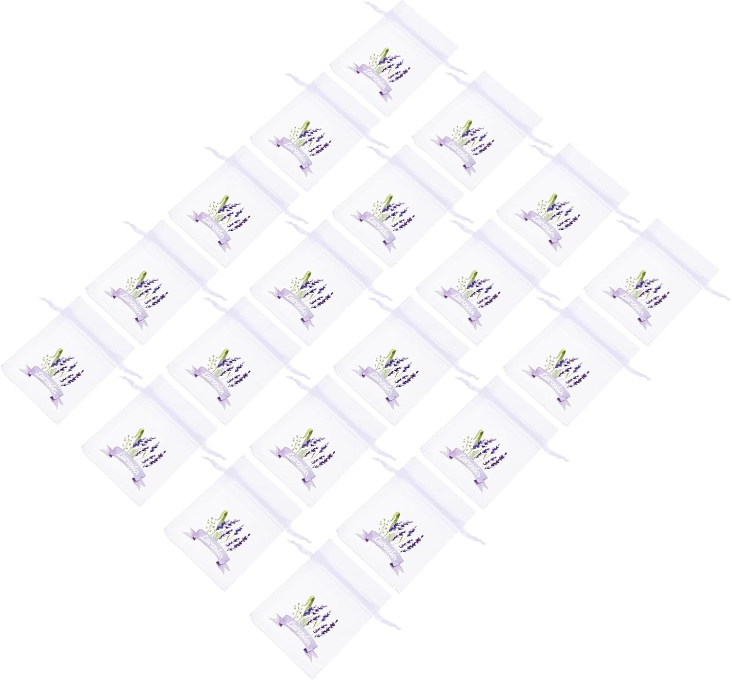 LUOZZY 80 pcs Lavender Sachet Bags with Drawstring - White