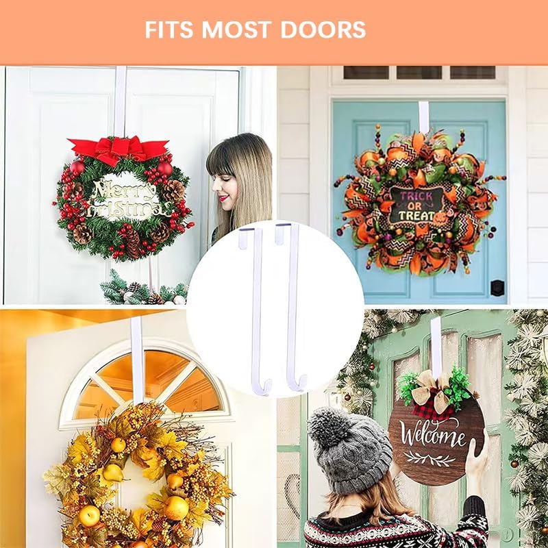 12 Inch Metal Wreath Hanger for Front Door Black