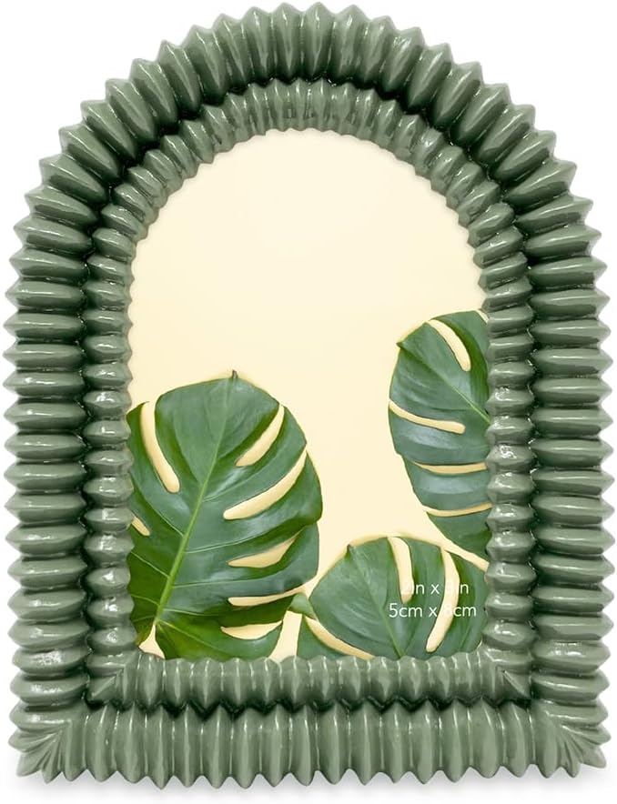 Isaac Jacobs 2x3 Glossy Rosemary Green Double Bead Arch Photo Frame