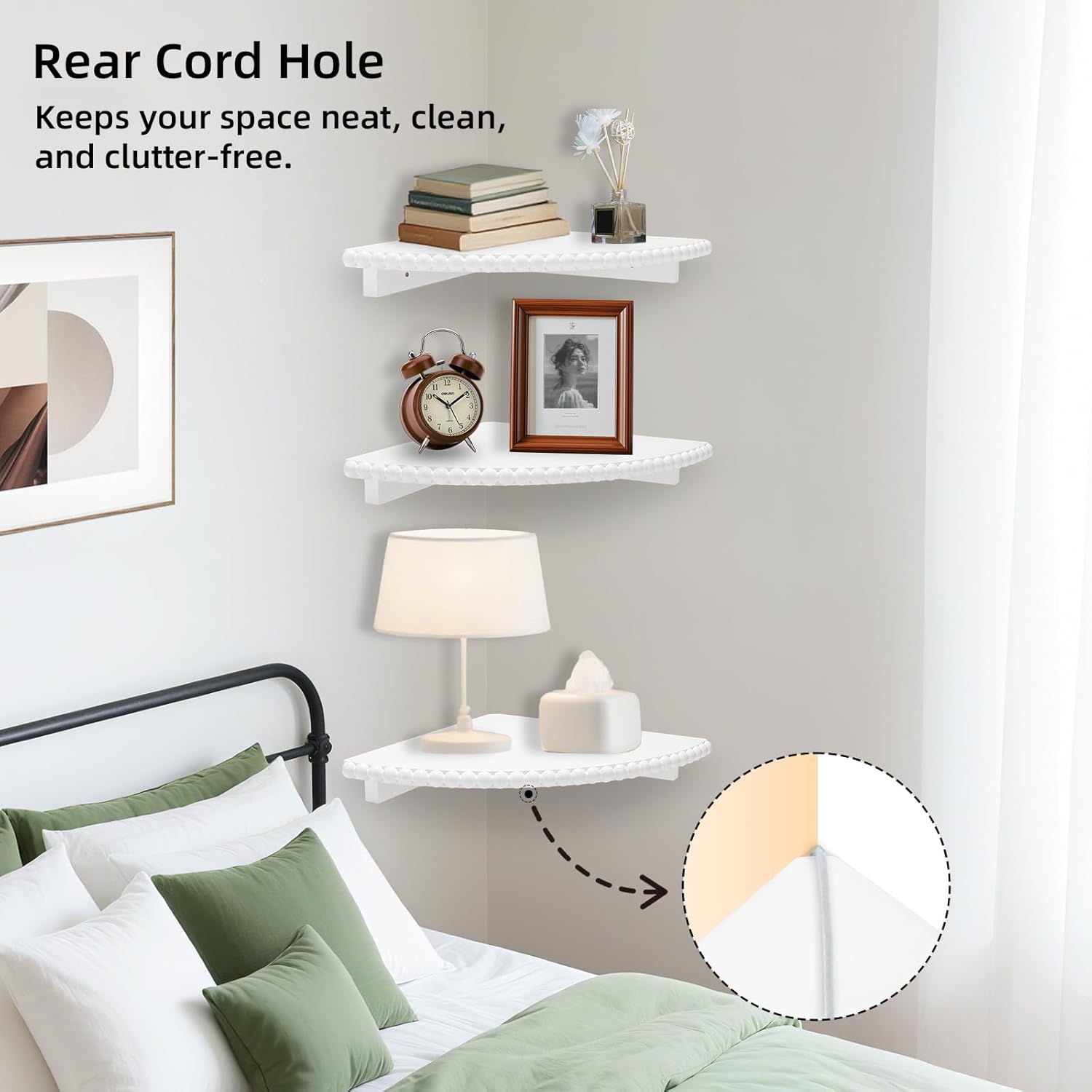 Lampaggio Corner Floating Shelves 3 Pack Wood