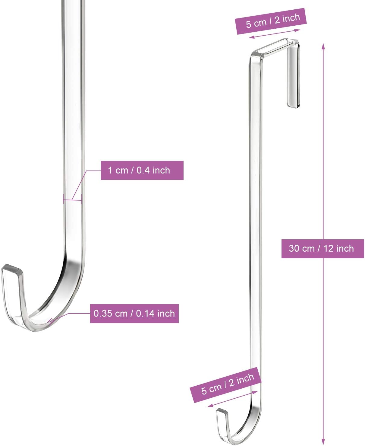 Ripeng 6 Piece 12 Inch Plastic Wreath Hanger for Front Door