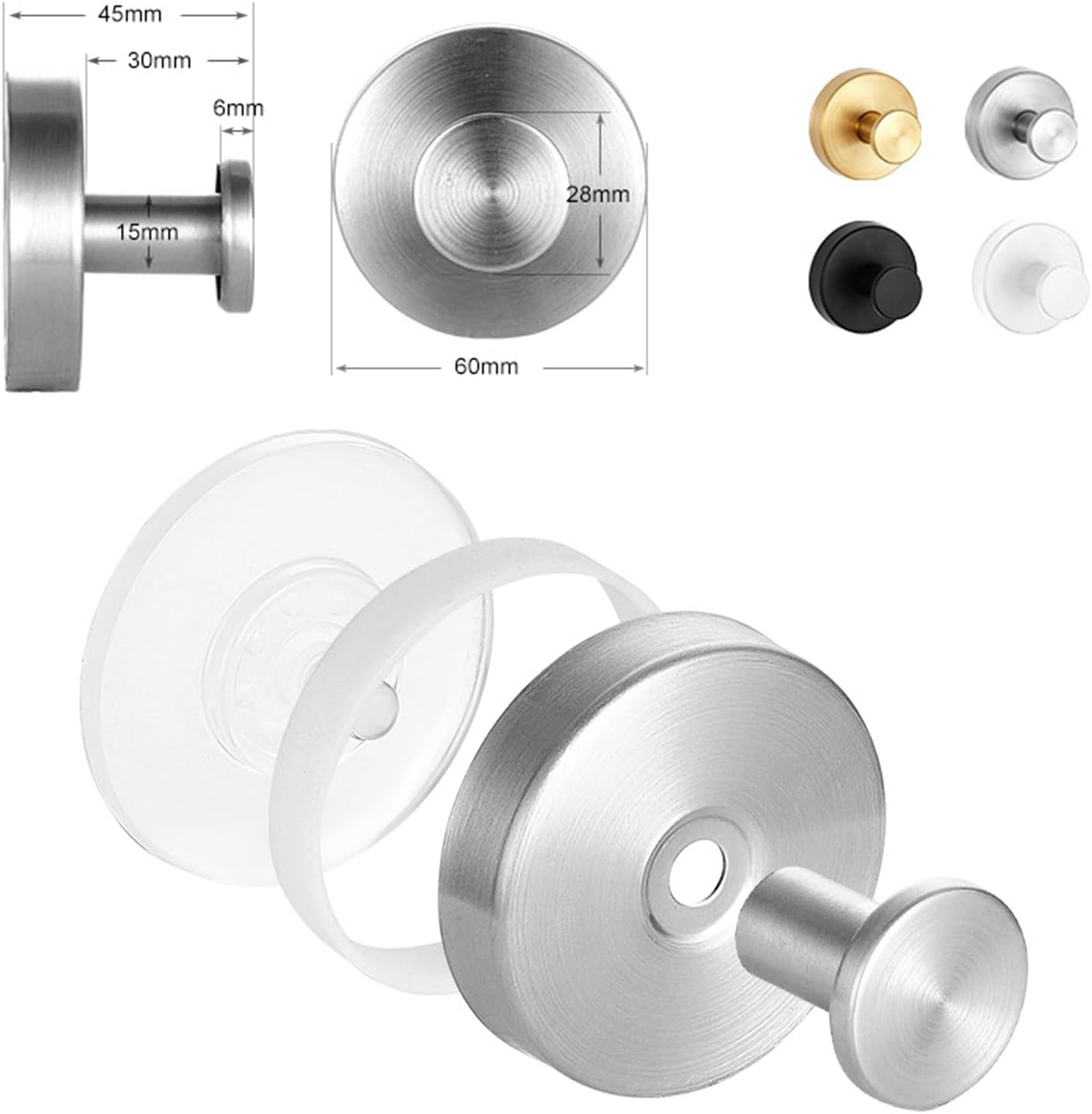 Heavy Duty Suction Cup Wreath Hooks for Glass Doors and Windows