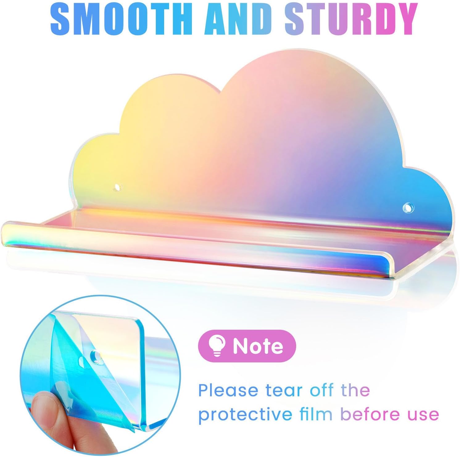 NiHome Iridescent Acrylic Floating Shelves 2 Pack