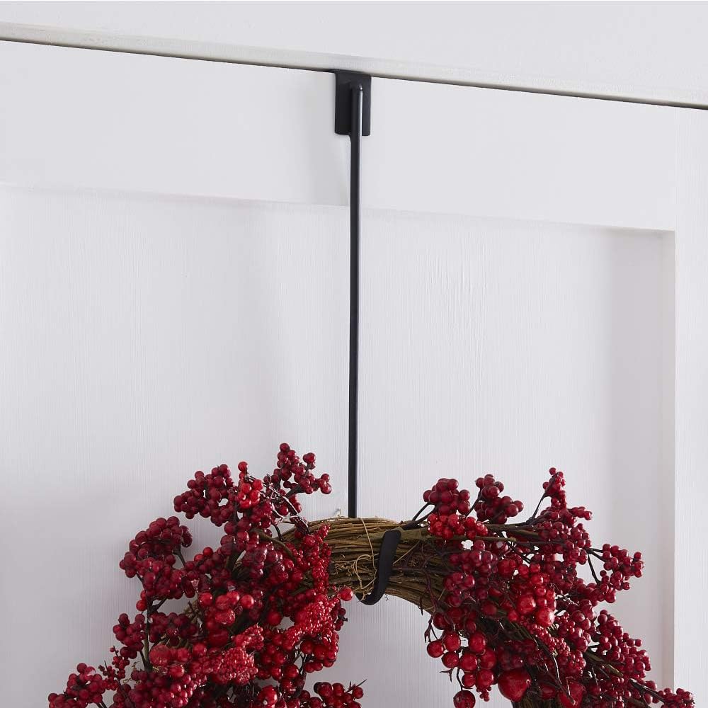 Jemeni 16 Inch Wreath Hanger 2 Pack Matte Black Wrought Iron