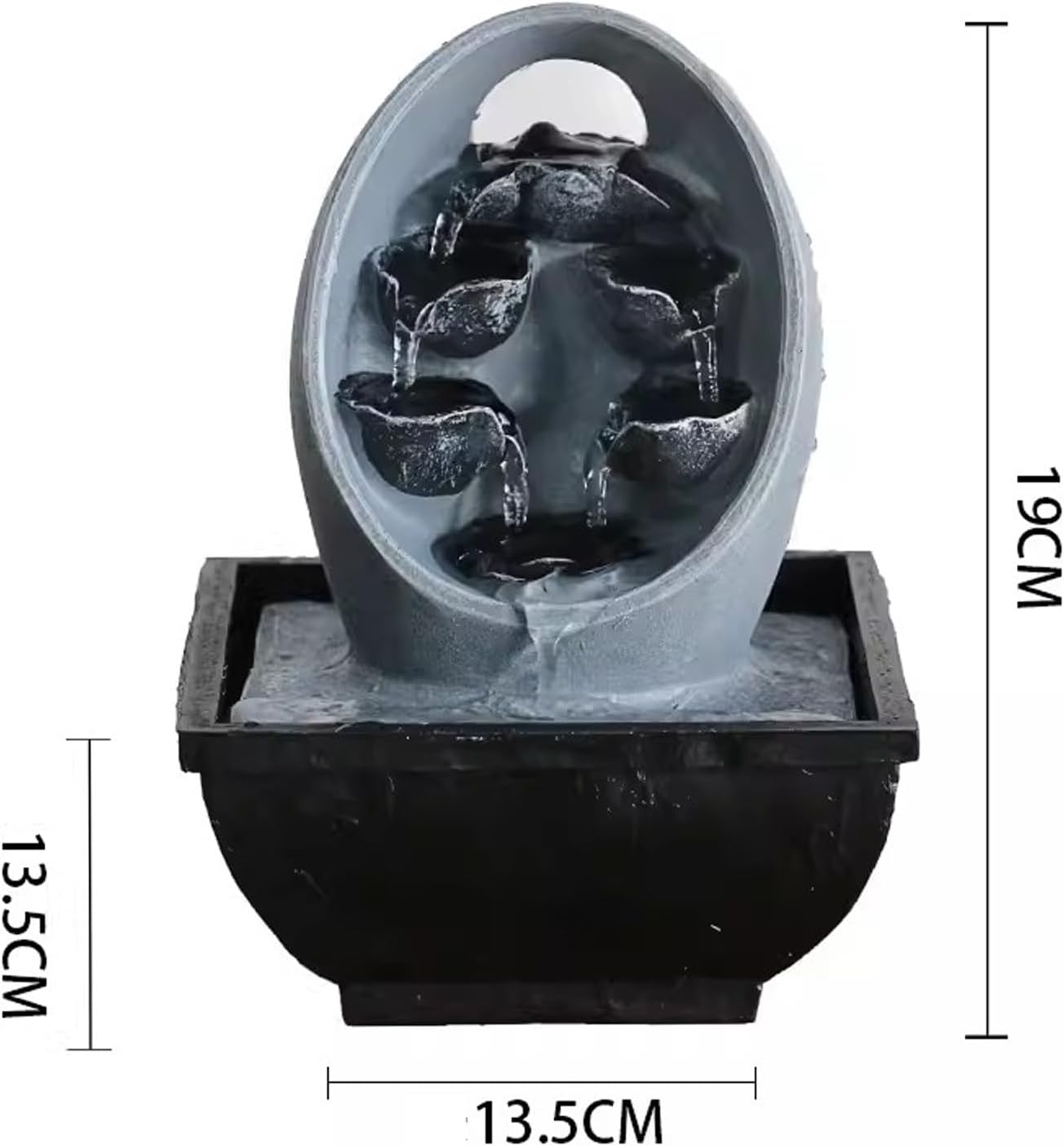 GRFIT Tabletop Fountain Rockery with LED Light