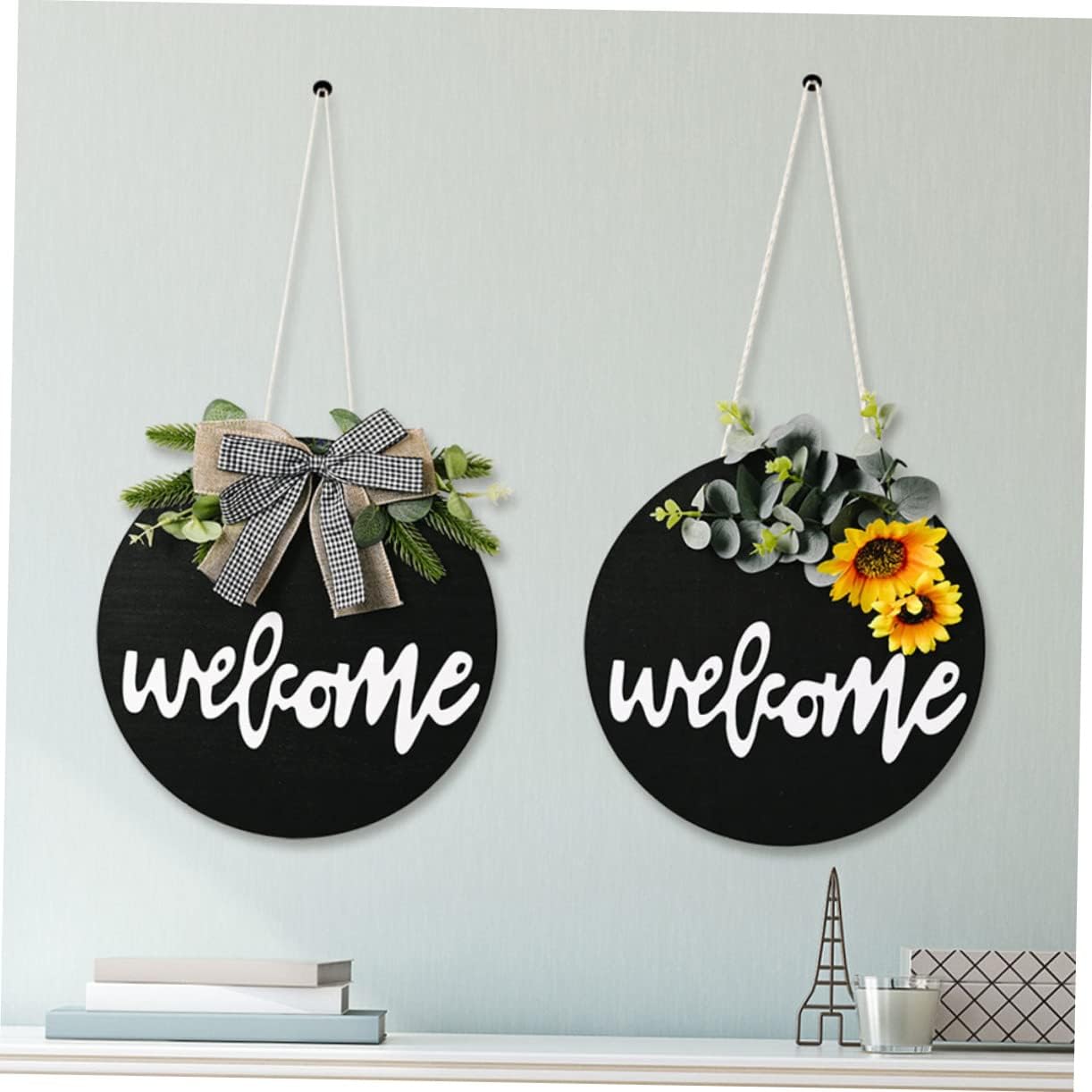 PRETYZOOM Elegant Door Wreath Hanger Welcome Board Decor