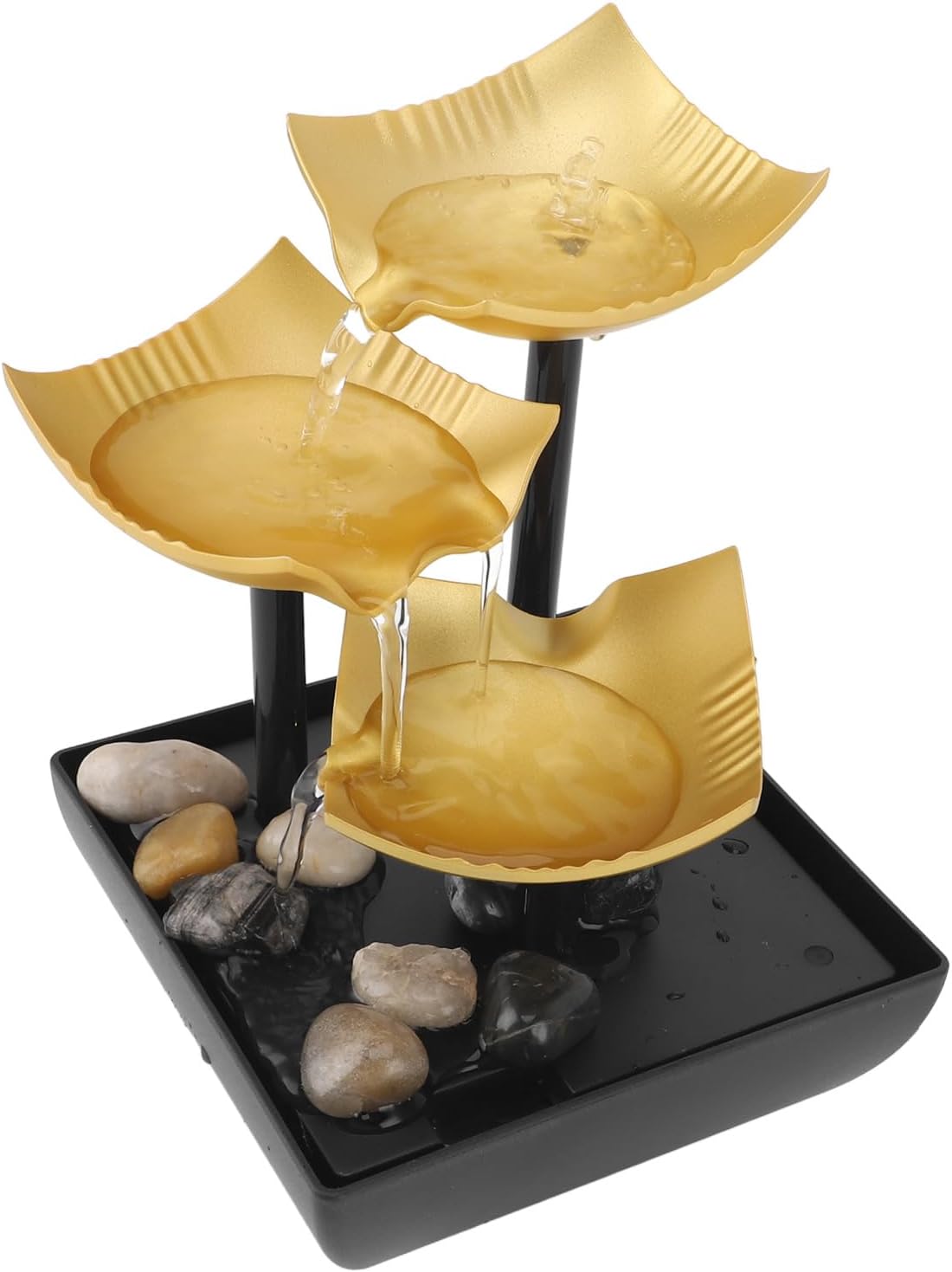 3 Tier Desktop Fountain with LED USB Power for Home Office